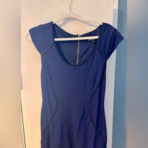 Navy Blue Cotton (STRETCHY) Knee length dress